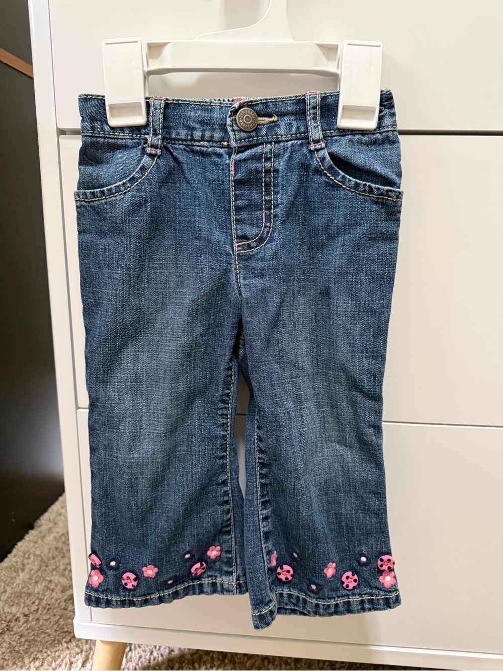 Gymboree embroidered flower jeans